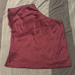 Burgundy One-Shoulder Top